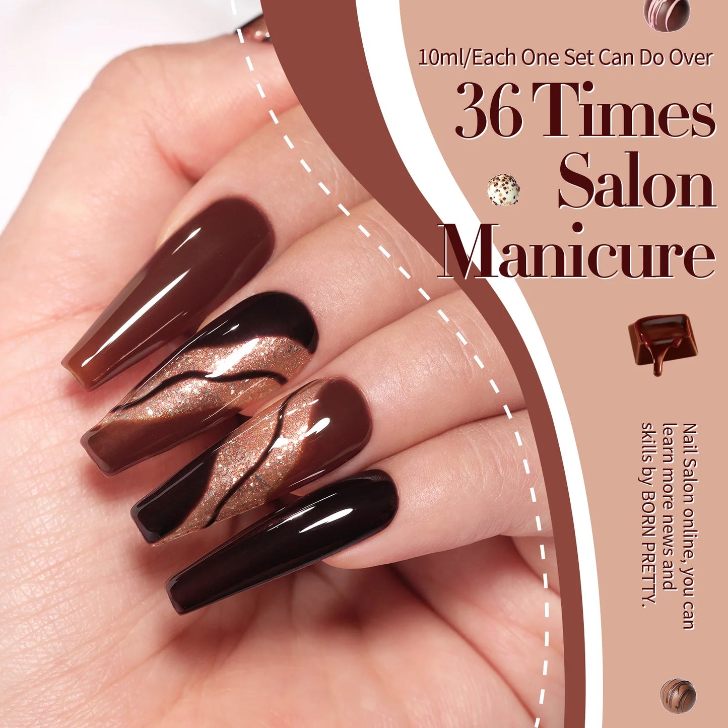 BORN PRETTY Brown Fall Gel Nail Polish Set 6 Colors Burgundy Red Soak Off Gel Polish Kit for Salon and Nail Art DIY at Home