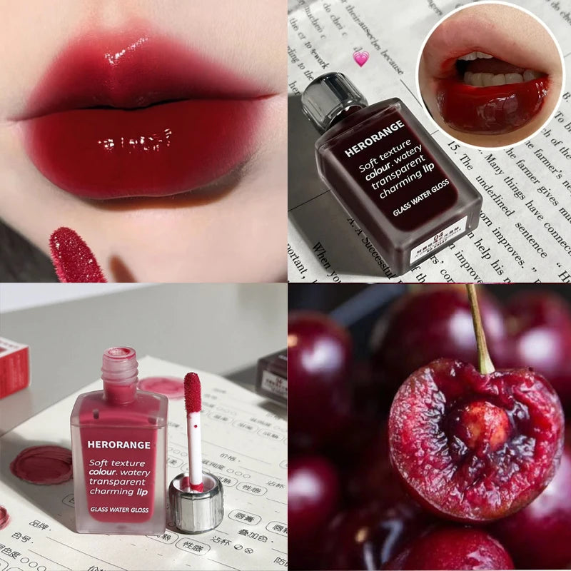 Fruit Juice Lip Gloss Jelly Makeup Liquid Lip Glaze Not Easy To Stick To The Cup Moisturizing Watery Lipstick korean lip Ink