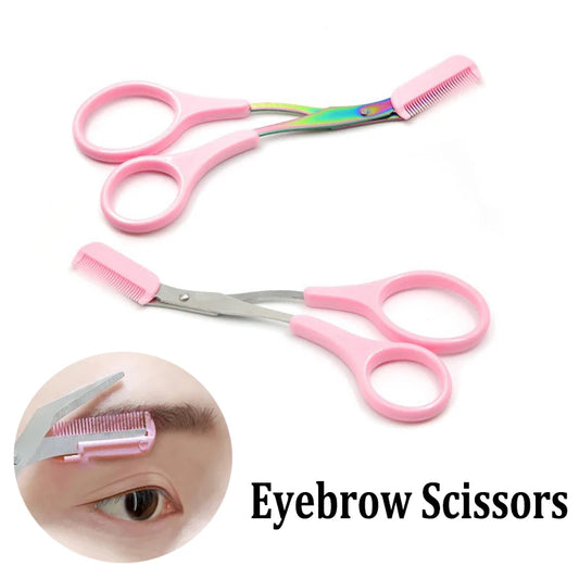 Professional Eyebrow Trimmer Scissors with Comb Eyebrows Facial Hair Removal Face Shaver Women Cosmetic Makeup Accessories Tools