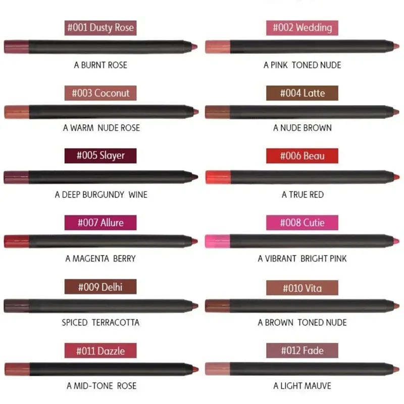 Long Lasting Lipliner Pencil Lipstick 13 Colors Waterproof Lip Cosmetics Matte Smooth Sexy Red Lip Liner Women's Korean Makeup