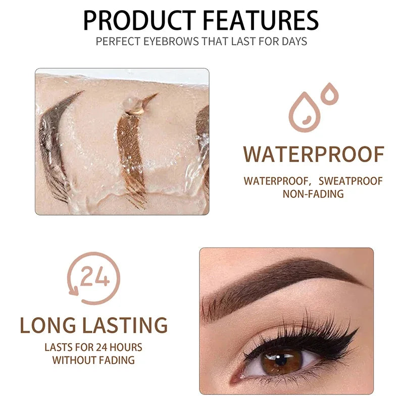 Hot Eyebrow Cream Enhancers Waterproof Eye Brow Tattoo Gel Makeup Brown Black Tinted Liquid Eyebrows Tint With Ultra Fiber Brush