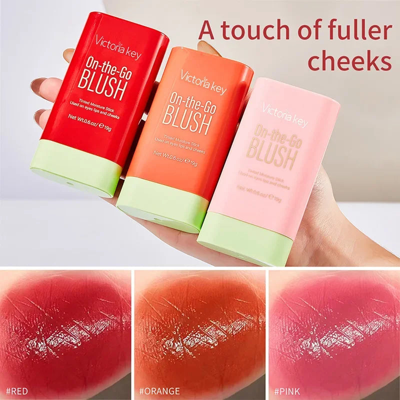 Blush Stick Multi-function Natural Cheek Face Rouge Blusher Cream Lasting High Color Rendering Brightening Skin Tone Waterproof