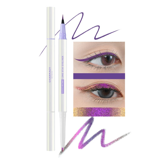 CHARMACY 2 in 1 Duochrome Eyeliner Gel Pencil Double Head Waterproof Eye Liner Long Lasting Cruelty-free Multichrome Eye Makeup