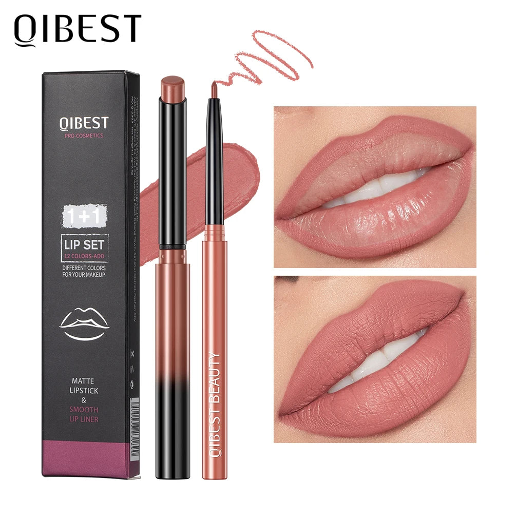 New Matte Nude Lipstick Pen Long Lasting Lipliner Lip Pencil Waterproof Lip Liner Contour Sexy Red Lip Makeup Set For Women