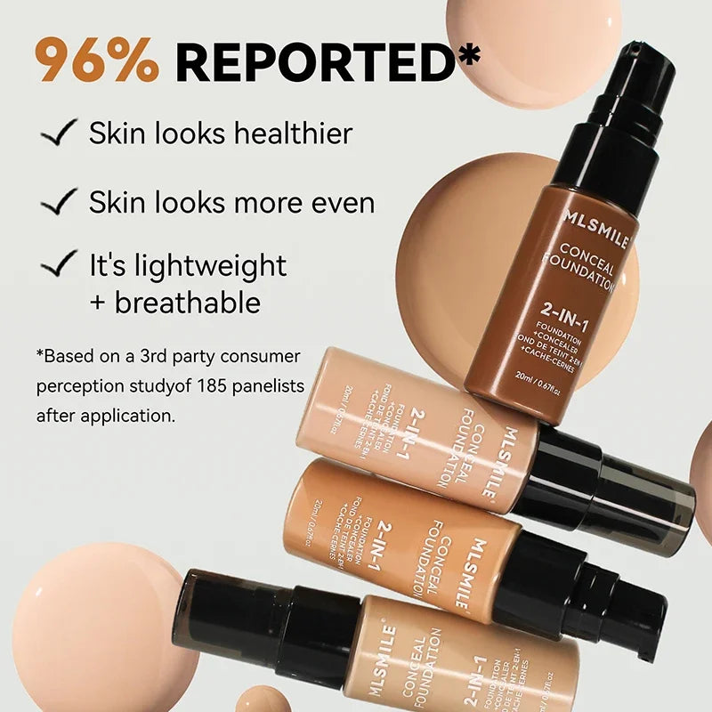 Foundation Cream Oil-Control Matte BBCream Waterproof Lasting Concealer Liquid Full Coverage Matte Base