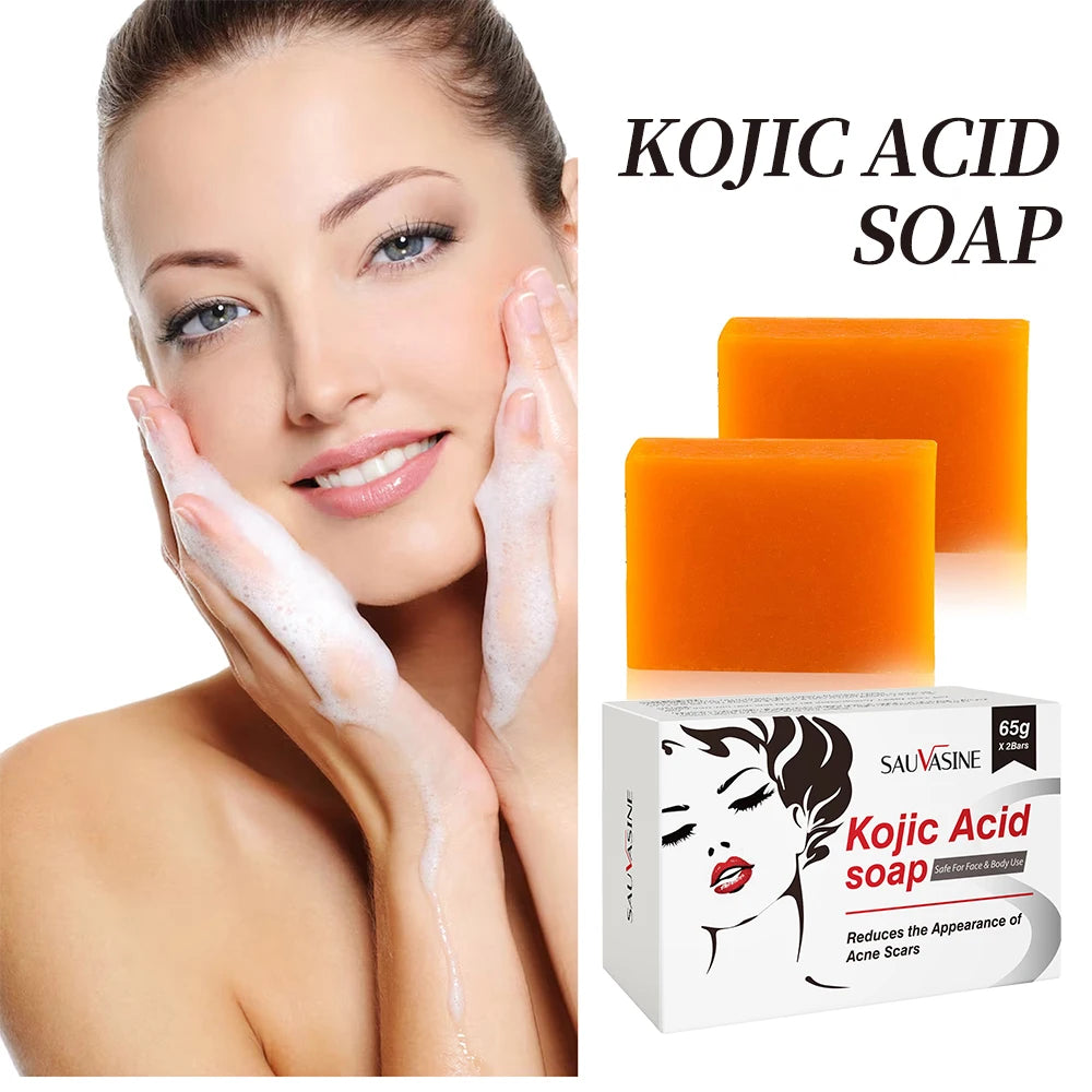 Kojic Acid Soap Kit Facial Cleaning Pores Dirt Acne Blackhead Anti-Acne Remove Deep Cleaning Oil Control Whitening Skin