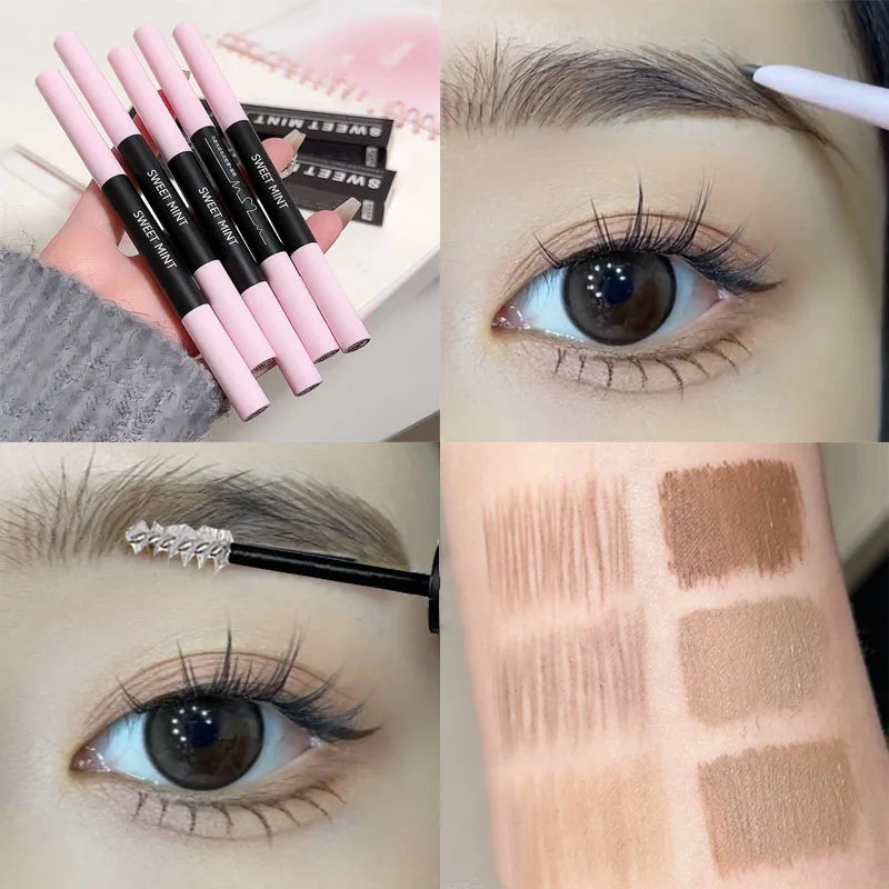 Colorless Eyebrow Gel Styling Eyebrow Pencil 2 in 1 Liquid Transparent Setting Gel Waterproof Makeup Brow Tattoo Pigment Makeup