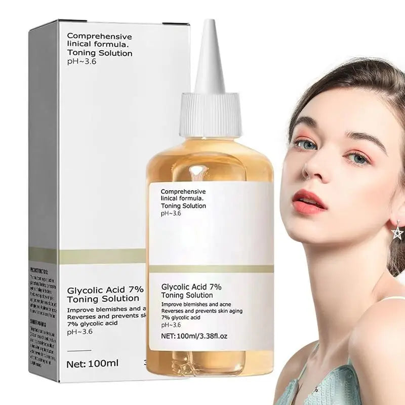 Glycolic Acid 7% Toning Solution Glycolic Acid Toner Acne Removal And Lighten Acne Marks Face Serum Exfoliateing Facial Toner