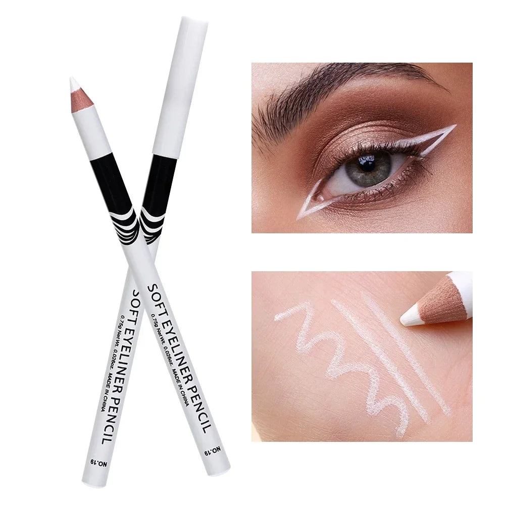 White Eyeliner Makeup Lasting Smooth Matte Eyeliner PencilEasy To Wear Eyes Brightener Waterproof Fashion Eyes Liner Pencils