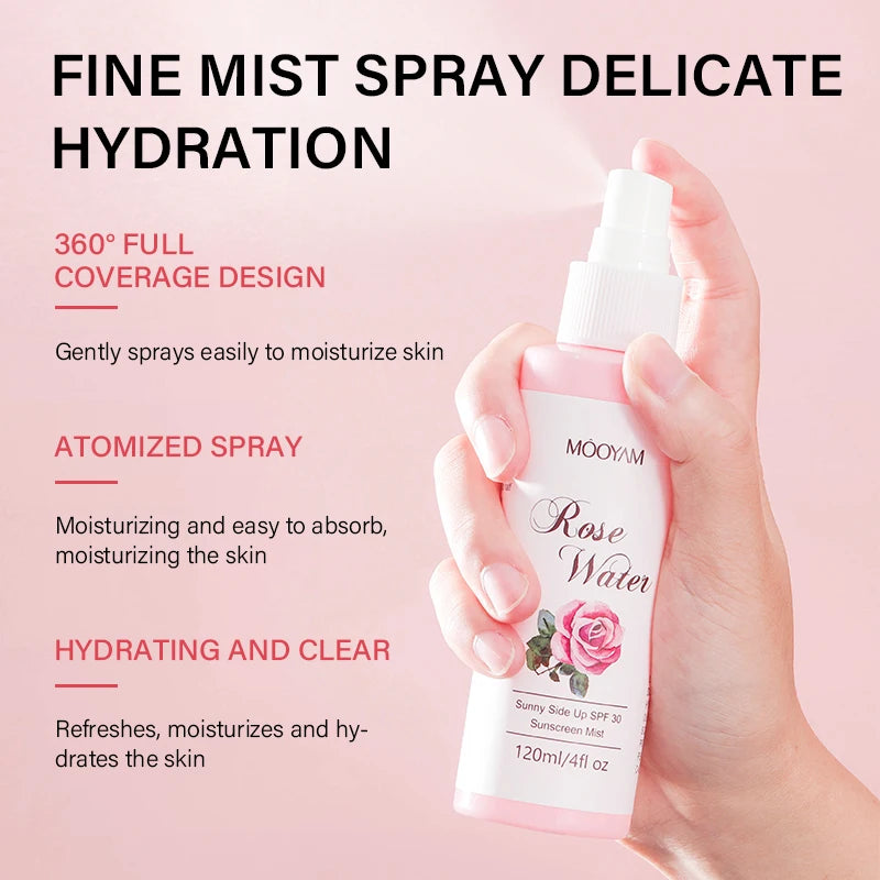 Rose Spray Water Facial Toner Anti-aging Moisturizing Brightening Face Spray Toner Korean Skin Care products