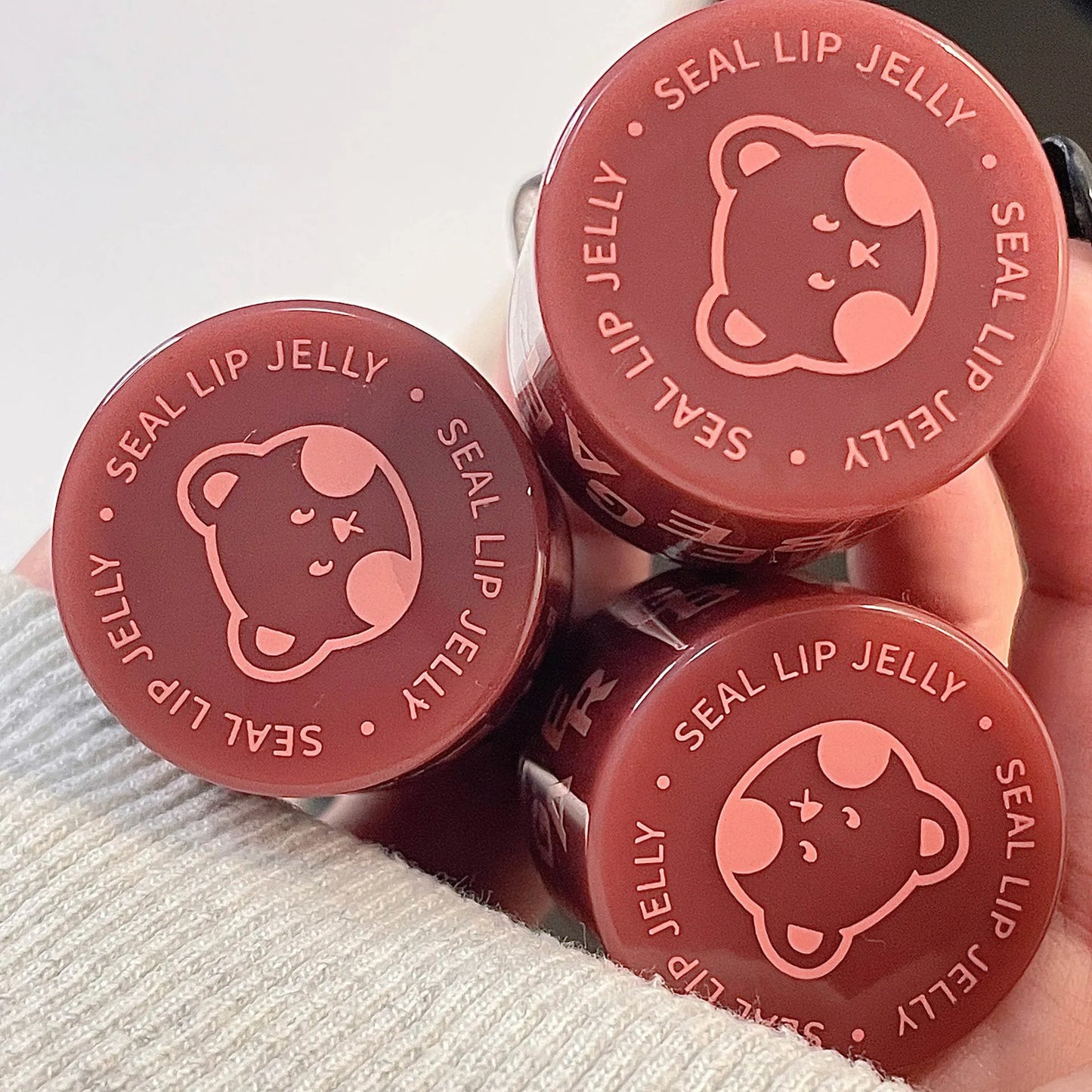 Bear Seal Lipstick Mirror Lasting Moisturizing Non-Stick Cup Clear Lip Glaze Waterproof Jelly Transparent Korea Makeup Cosmetics