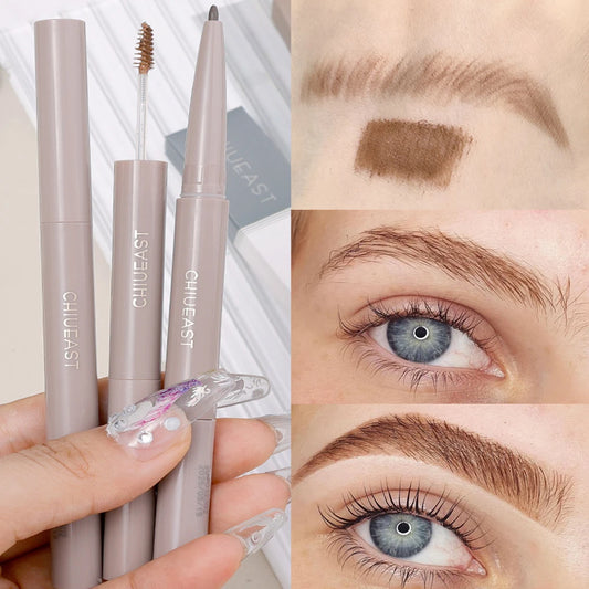 Double Ended Ultra Fine Eyebrow Pencil Waterproof Long Lasting No Blooming Eyebrow Styling Soap Brows Gel Eyes Makeup Cosmetics