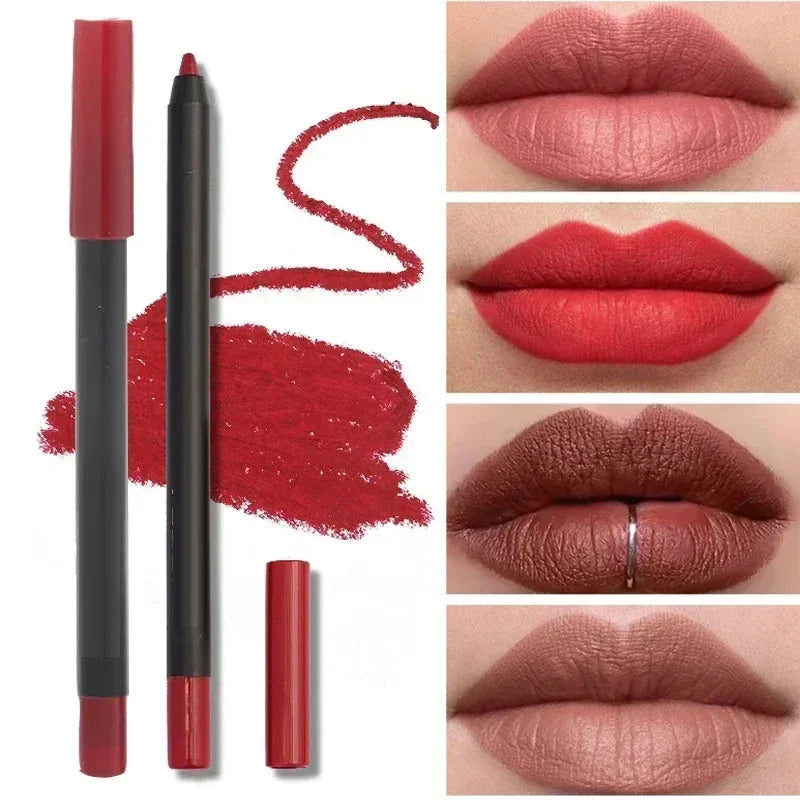 Nude Brown Lip Liner Pencil Lipstick Matte Smooth Waterproof Lipliner Long Lasting Non-stick Cup Lipstick Pen Beauty Cosmetics