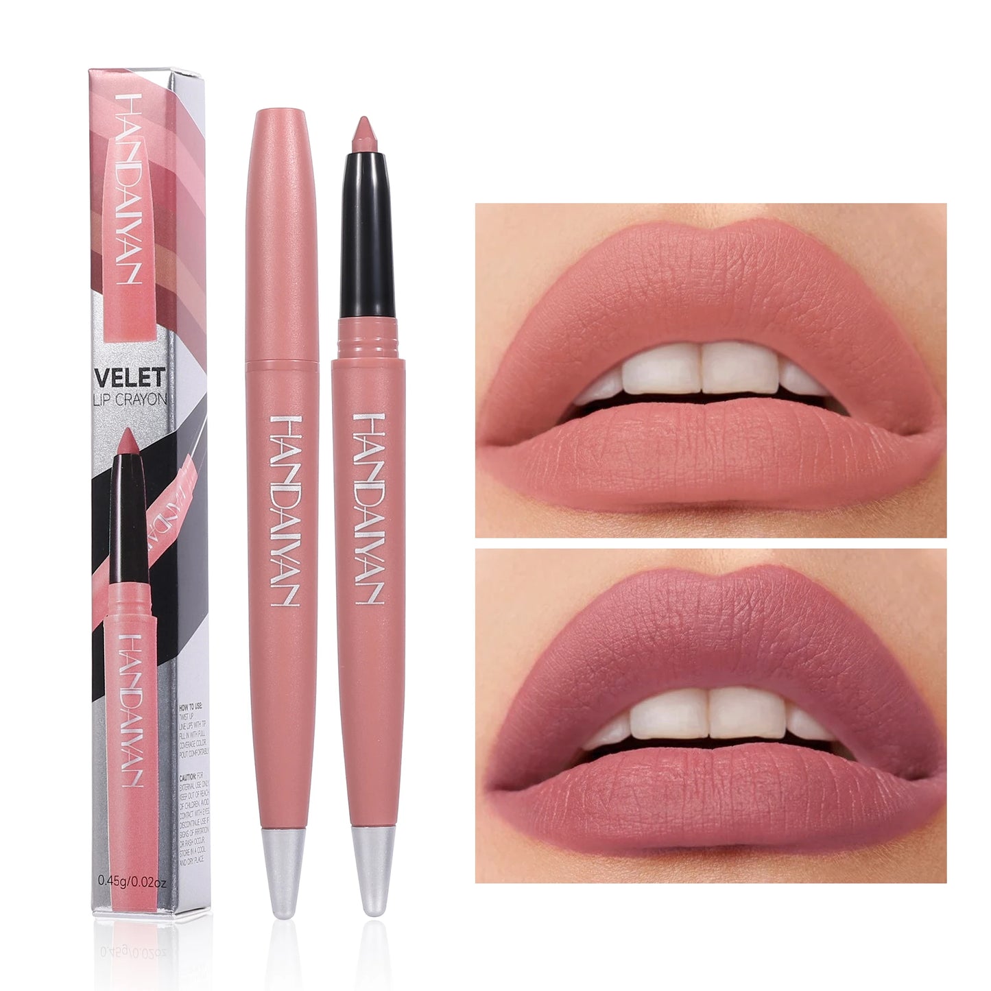 Handaiyan 6 Colors Matte Waterproof Velvet Nude Lipstick Pencil Lip Liner Sexy Red Pink Pigments Makeup Long Lasting