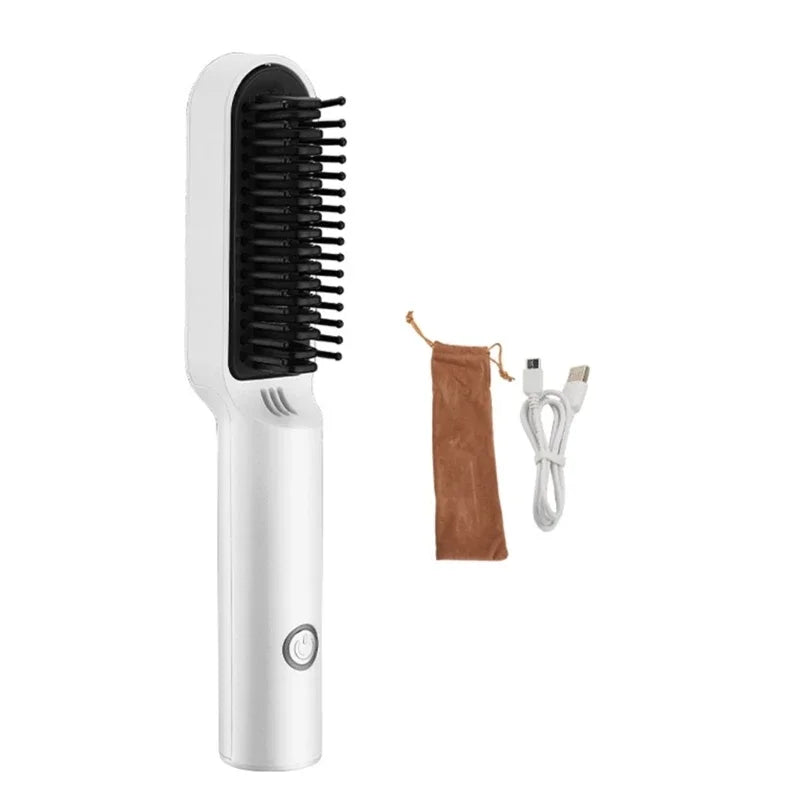 Electric Hot Comb Multifunctional Straight Hair Straightener Comb Professional Straightener Brush with Anti Scald Design