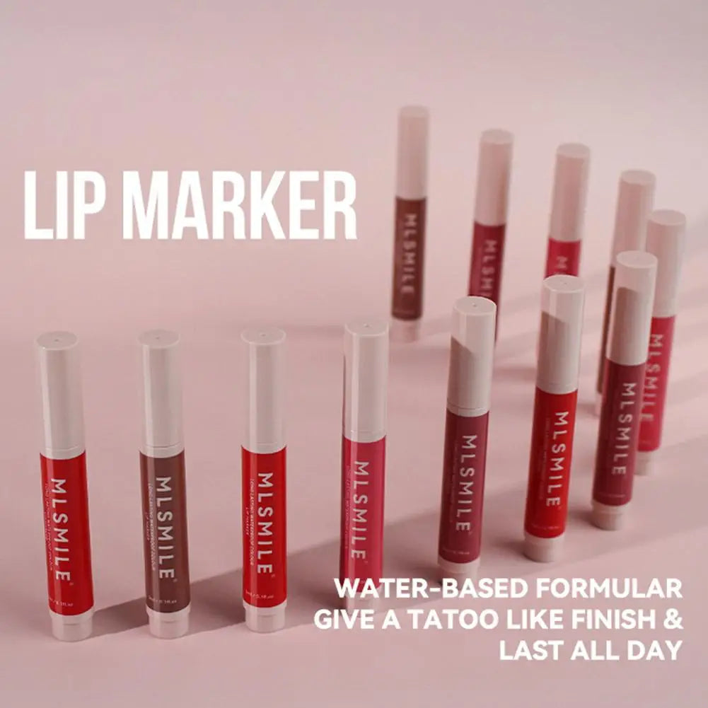 Matte Lip Liner Marker Pen Waterproof Long Lasting Hydrating Highly Pigmented Lip Makeup Pen For Women Girls 3ml