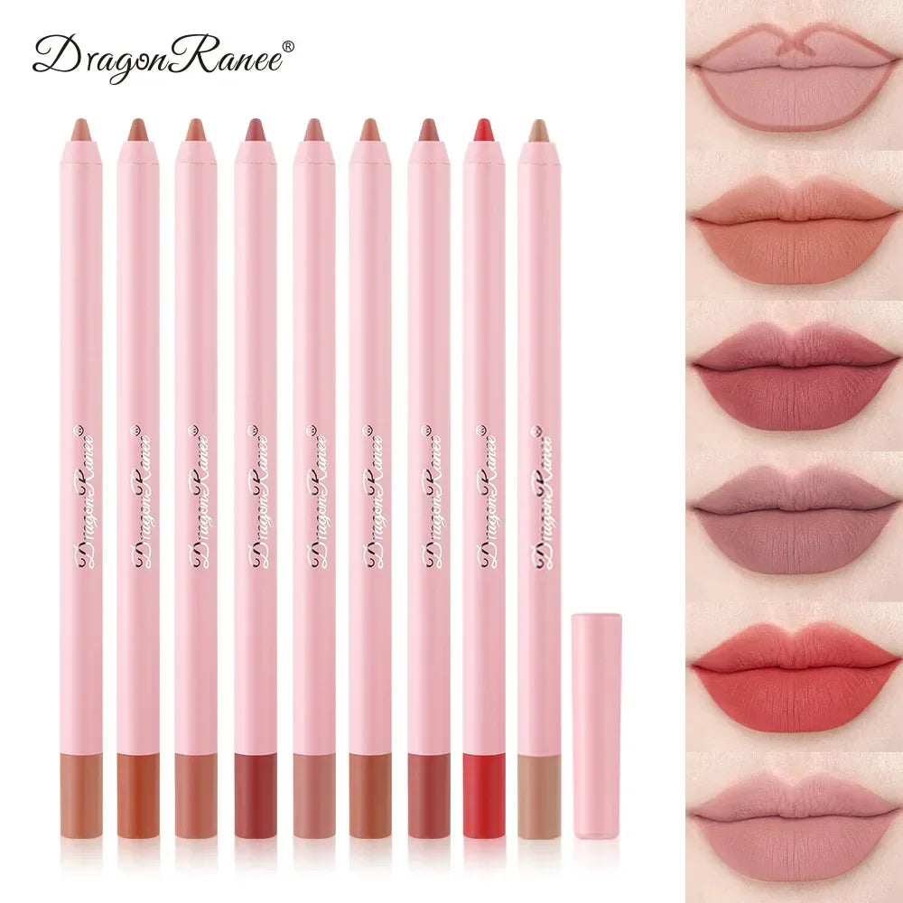 12 Colors Matte Lip Liner Long Lasting Velvet Lip Tint Nude Brown Waterproof Lipstick Crayon Lip Contouring Cosmetics