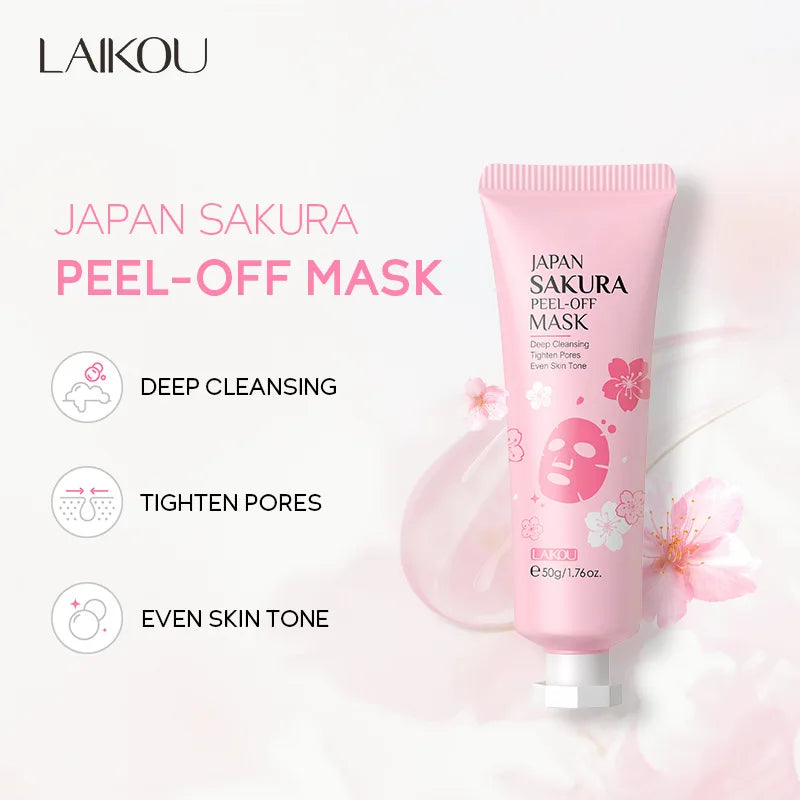 Sakura Peeling Face Mask Deep Cleansing  Firming Brightening Blackhead Removed Tear Off Mask Facial Skin Care 50g