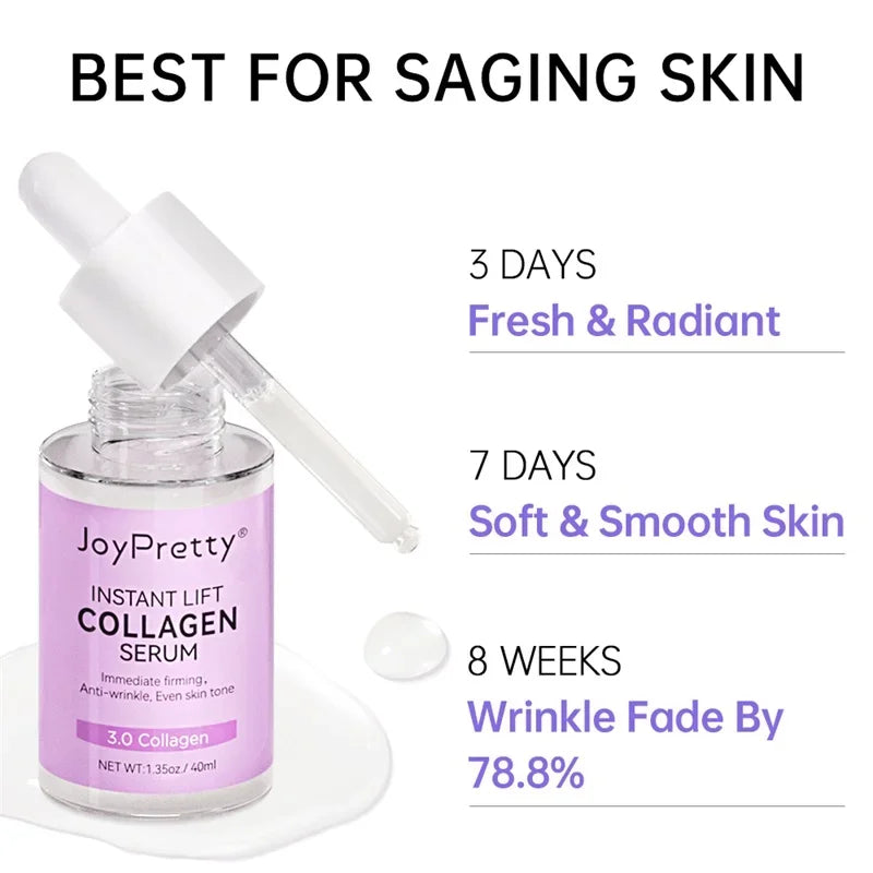 Anti Aging Skin Care Collagen Face Serum Wrinkle Removal Hyaluronic Acid Forehead Fine Lines Lifting Repair Facial Serum