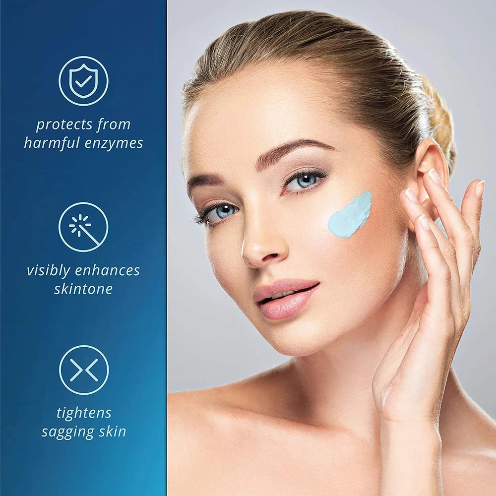 Blue Copper Peptide Anti-Wrinkle Freezing Age Cream Natural Hydrating Makeup Base Cosmetics for Daily Women Pore Base Face Cream