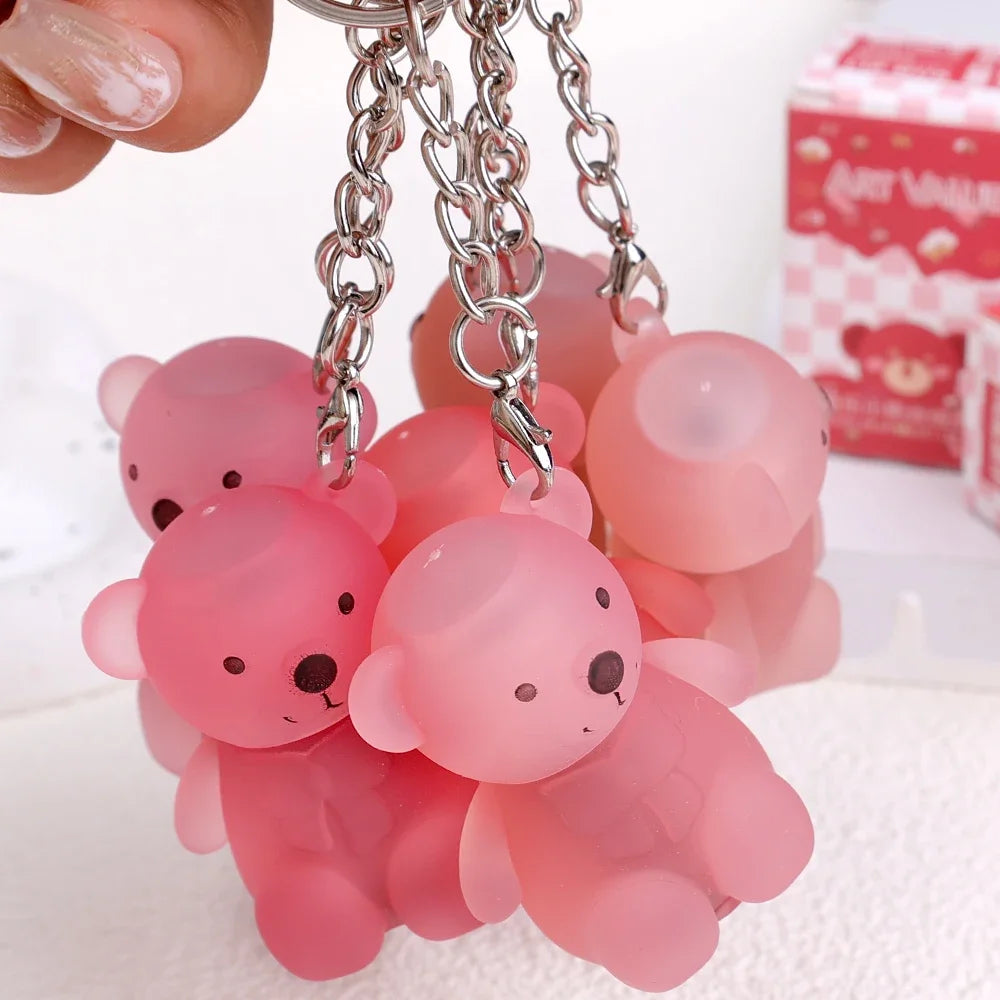 12 Colors Cute Bear Keychain Lip Mud Sexy Red Pink Matte Velvet Liquid Lipstick Waterproof Long Lasting Lips Makeup Cosmetic