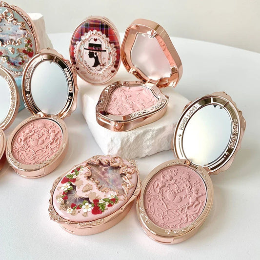 Flower Knows Embossed Matte Blush Highly Pigmented, Smooth Long-Lasting Face Enhancer for All-Day Color