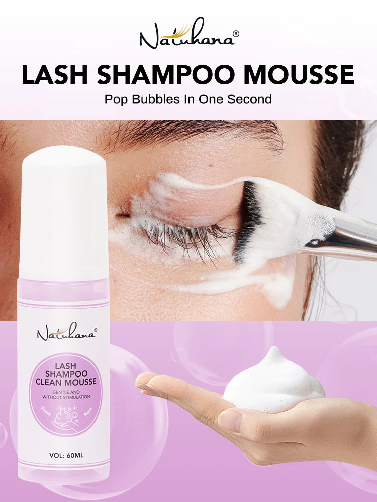 NATUHANA lash Mousse False for Eyelash Extension Eyelashes Accessories Lash Cleaning Foam No Stimulation Makeup Tools