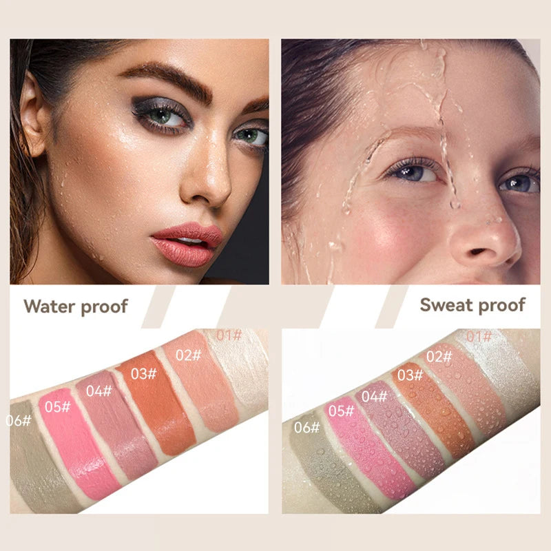 New Liquid Cheek Blush Facial Nourishing Blusher Gel Cream Multi-purpose For Eyes Lips Makeup Blush Stick Cosmetics With Sponge