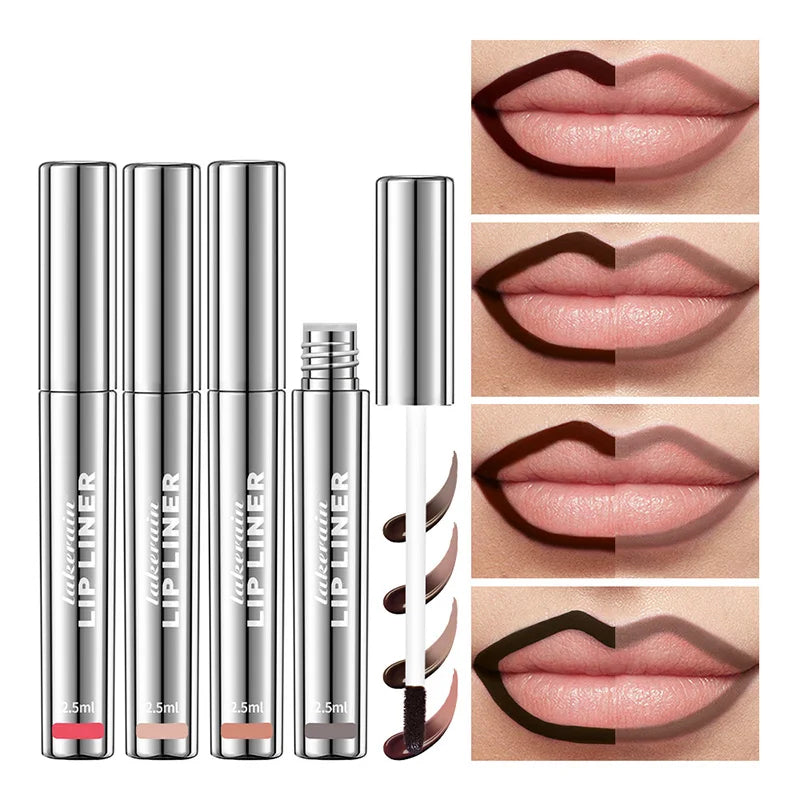 Waterproof Lip Liner Peel Off Tattoo Lipgloss Waterproof Long Lasting Matte Lip Tint Brown Contour Tear-off Lips Stain Cosmetic