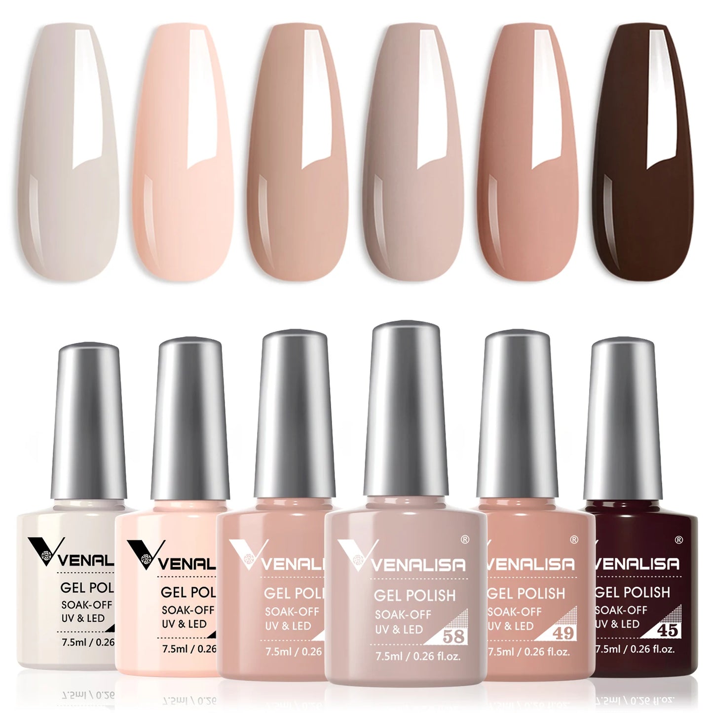 6/12pcs/lot Venalisa Gel Nail Polish New Arrival VIP Kit Nude Natural Color Series Brown Earth Coffee Rubber Base Coat Jelly Gel