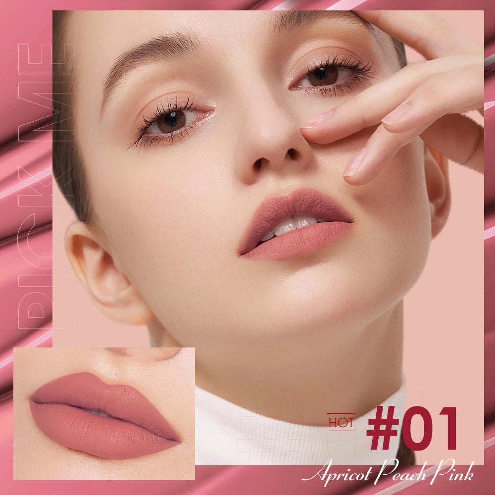 O.TWO.O 12 Color Liquid Lipstick Matte Finish Sexy Silky Lip Gloss Waterproof Kiss-proof Lasting Lip Glaze Lip Tint Cosmetics