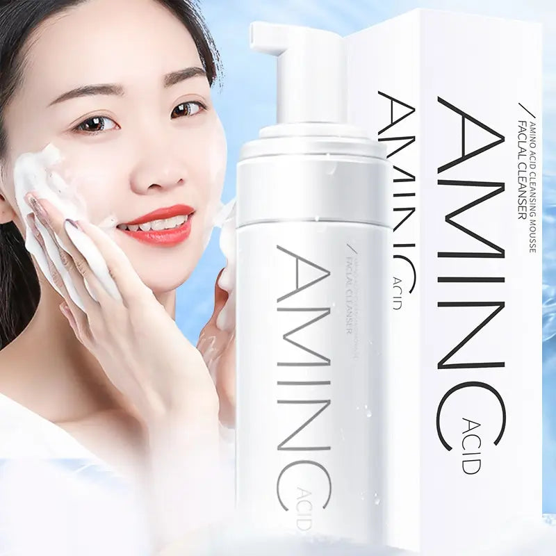 Amino Acid Cleansing Mousse Oil Control Deep Cleaning Mites Removal Acne Moisturizing Face Cleanser Foam Brighten Skin