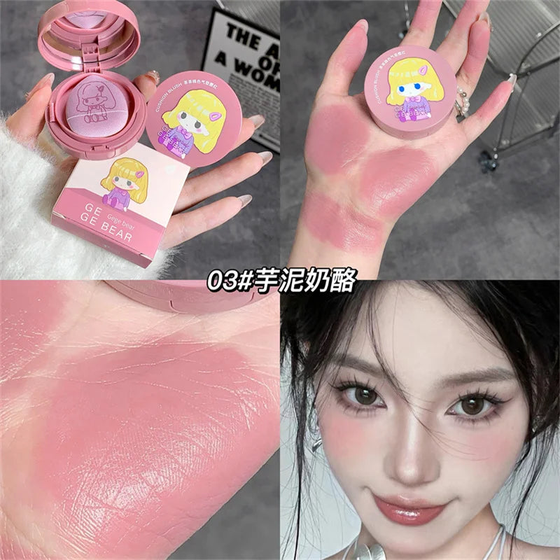 Shimmer Blush Powder Palette Mini Portable Girl Blush Cheek Peach Cosmetic Makeup Blusher Blush Cream Palette Contour Rouge