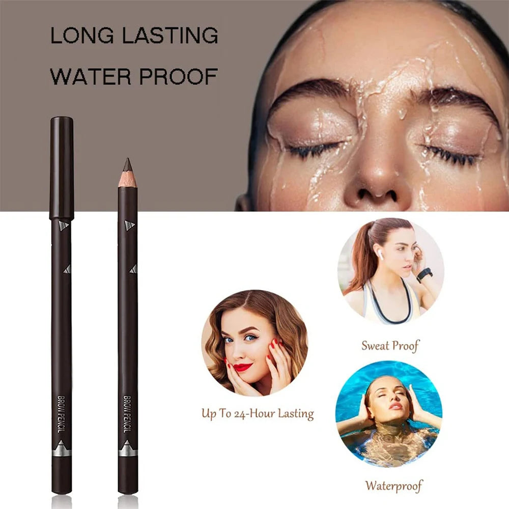 6pcs Eyebrow Pencil Waterproof Easy to Color Long Lasting Eye Liner Gel Pen Women Professional Eye-Makeup Pencil Cosmetic Tools