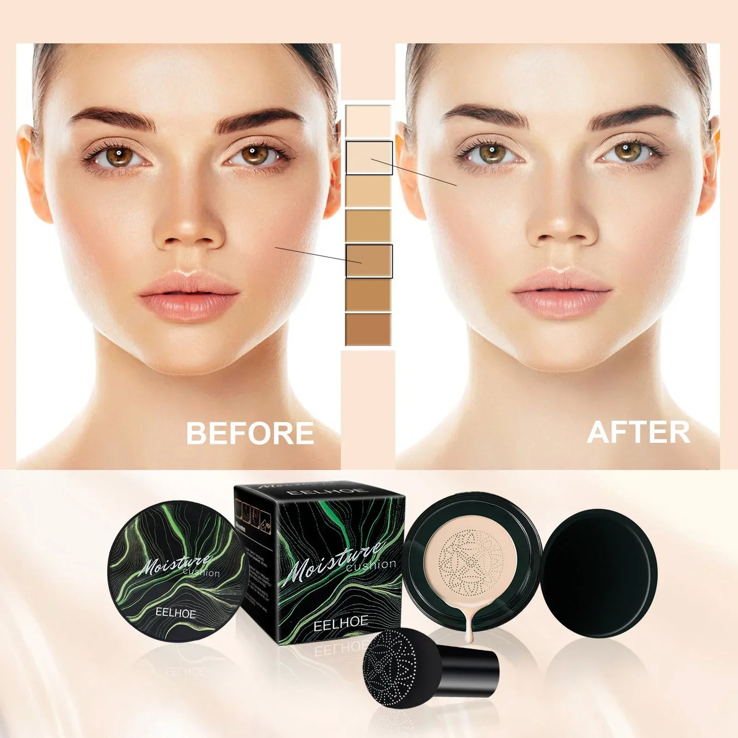 Foundation Mushroom Head Air Cushion CC Cream Face Concealer Moisturizing Waterproof Foundation Base Makeup