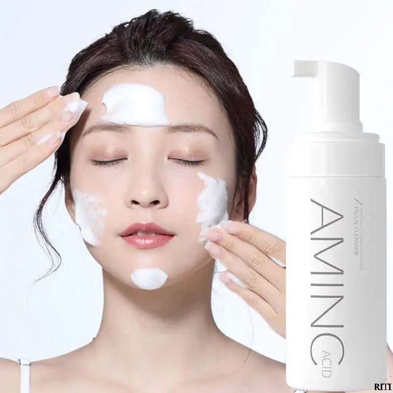 Amino Acid Cleansing Mousse Oil Control Deep Cleaning Mites Removal Acne Moisturizing Face Cleanser Foam Brighten Skin