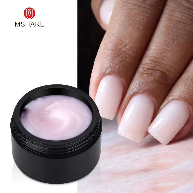 MSHARE Dark Pink Jelly Gel Builder Nails Extension 50ml Hard Building Nail UV LED Gel