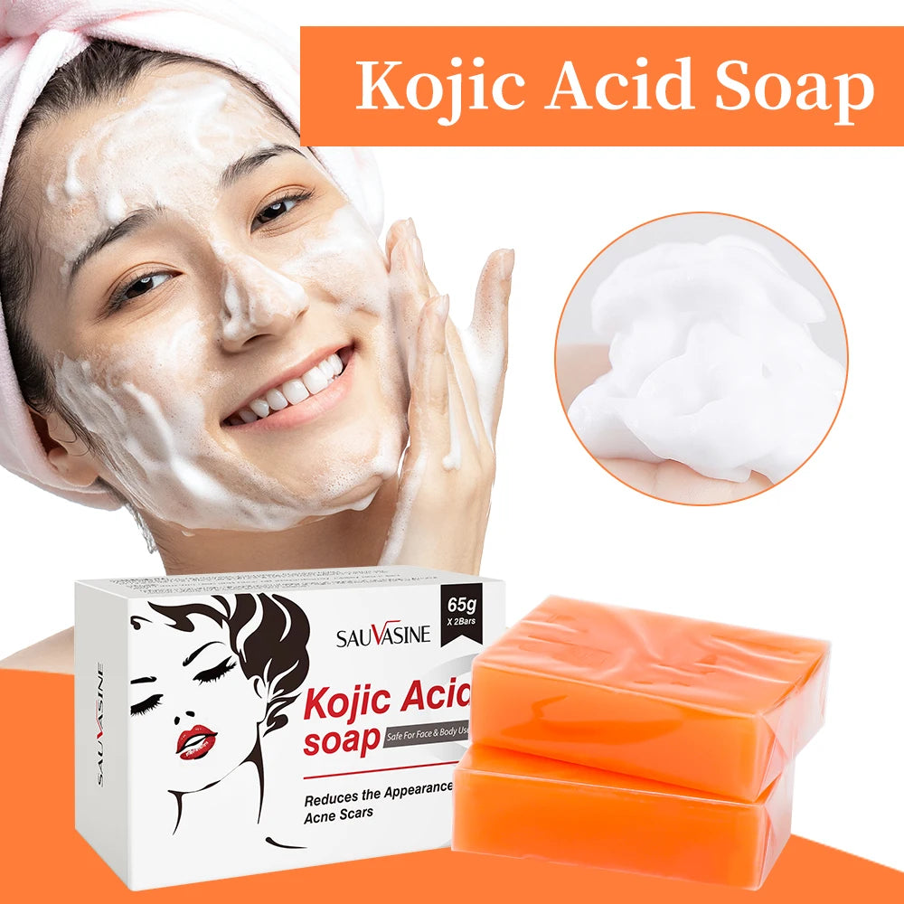 Kojic Acid Soap Kit Facial Cleaning Pores Dirt Acne Blackhead Anti-Acne Remove Deep Cleaning Oil Control Whitening Skin