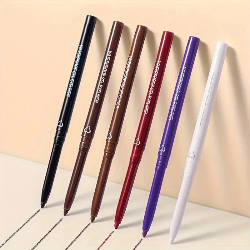 5 Colors Eyeliner Pencil Smooth Waterproof Eyeliner Gel Long-lasting Blue Black Brown Soft Easy Wearing Eyeliner Pen New