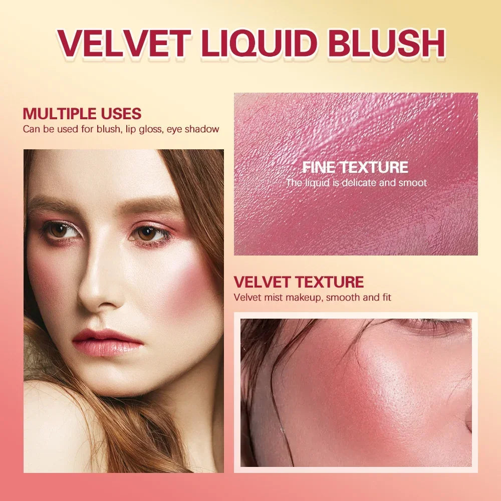 Liquid Blush Velvet Matte Eyeshadow Facial pigment Lasting Powder Fender Beautiful Natural Cream Orange Peach Rare Blush Makeups