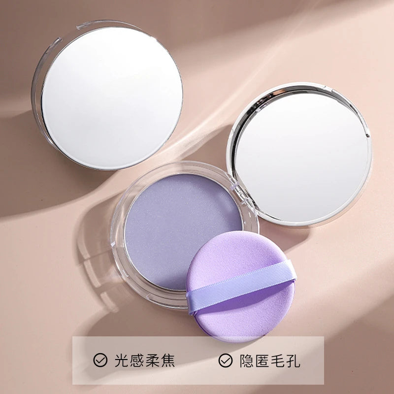 Lavender Pressed Powder Matte Powder Lasting Oil Control Full Coverage Face Compact Setting Powder Makeup Foundation Cosmetics