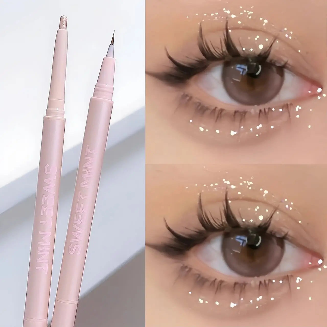 Double Head Matte Pink Lying Silkworm Pen Waterproof Lasting Brightening Glitter Natural Eyeshadow Pen Korean Makeup Cosmetic ﻿