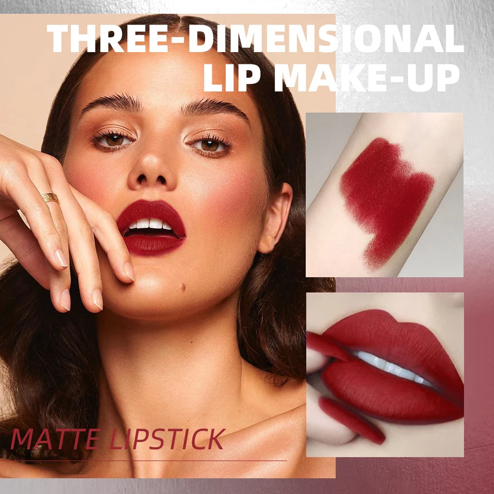 Lipsticks Nude Matte Lipstick Long Lasting Moisturising Makeup Sexy Red Lipgloss Tint Lips Cosmetics