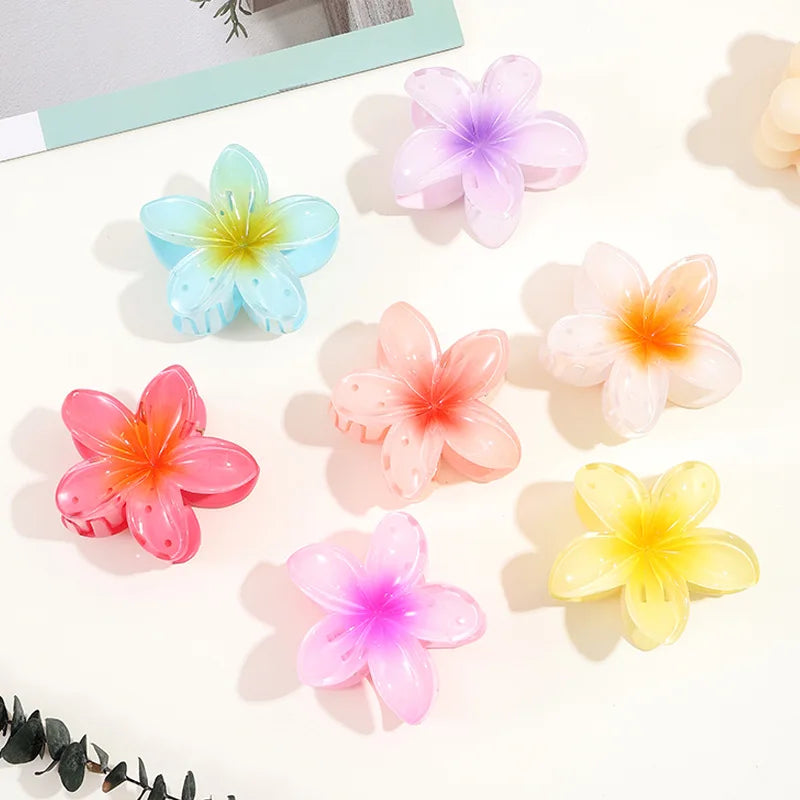 Flower Shape Hair Claw Women Summer Fashion Hair Clip Sweet Girls Shark Hairpin Simulation Zinnia Flowers Hair Claw Accessories