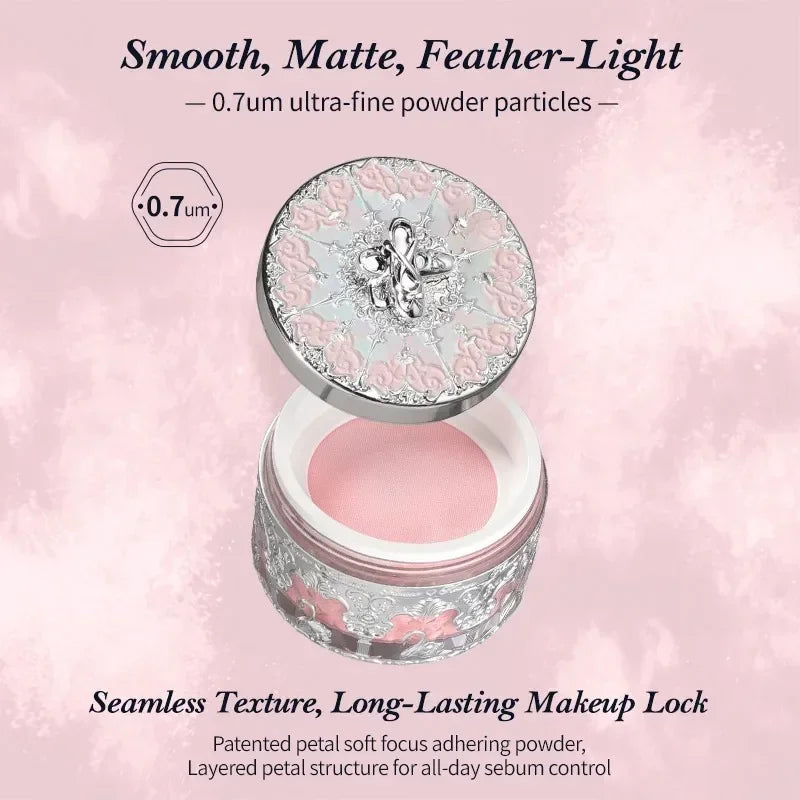 Flower Knows Swan Ballet Setting Loose Powder Makeup Matte Finishing Oil Control Fine Silly Texture Rose Scent Powder 12G/0.42OZ