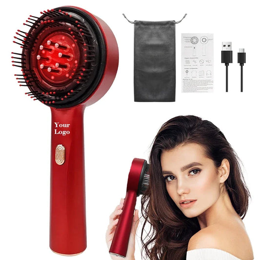 3 in 1 phototherapy massage comb electrical loriginial handheld spa scalp massage brush with red light for hair growth with oil