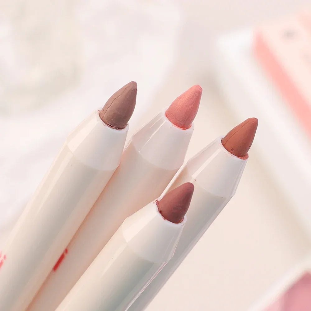 Waterproof Nude Matte Lipliner Pen Natural Outline Lips Contour Lipstick Lasting Non-stick Cup Lips Liner Pencil Woman Cosmetics