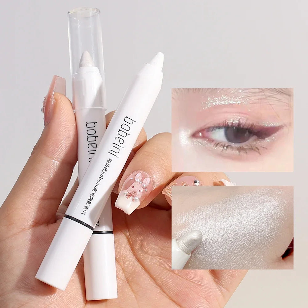 3 Colours Matte White Highlighter Pencil Waterproof Long Lasting Brighten Lying Silkworm Eyeshadow Stick Facial Makeup Cosmetics