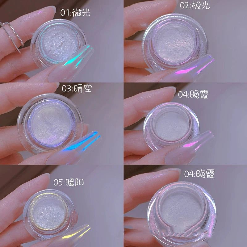 Crystal Plating Nail Powder Clear Ultra Bright Electroplating Effect Moonlight Metallic Powders Mirror Effect Pigment Powder