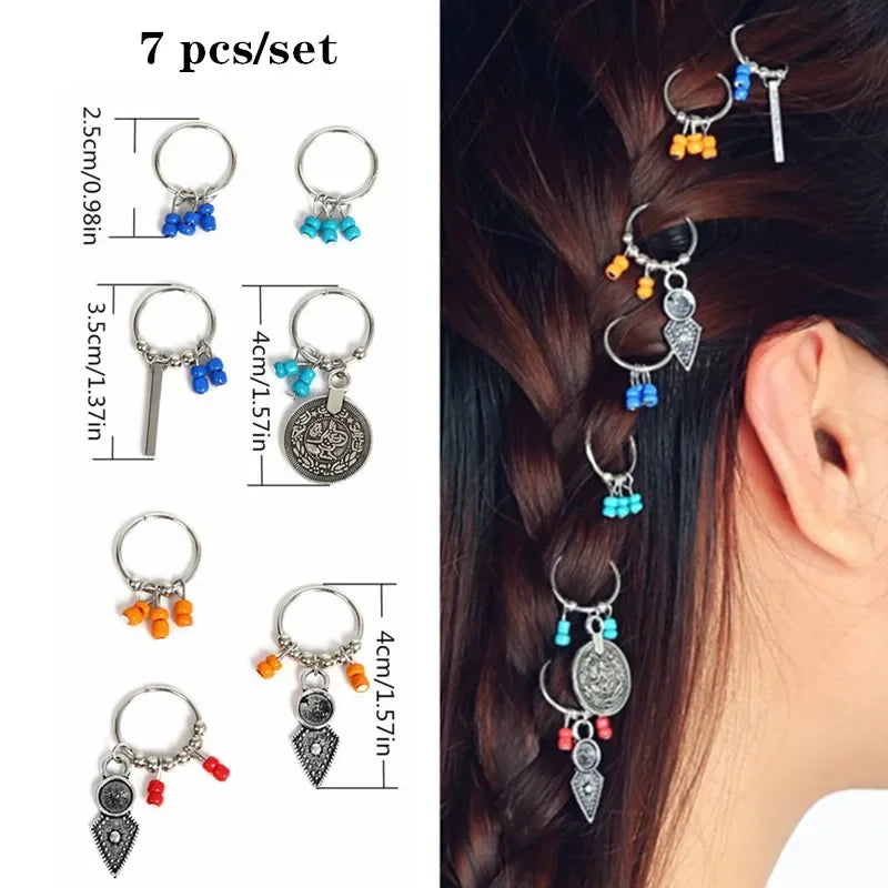 5pcs/Pack Different 49 Style Charms Hair Braid Dread Dreadlock Hair Beads Clips Cuffs Rings Jewelry Dreadlock Clasps Accessories